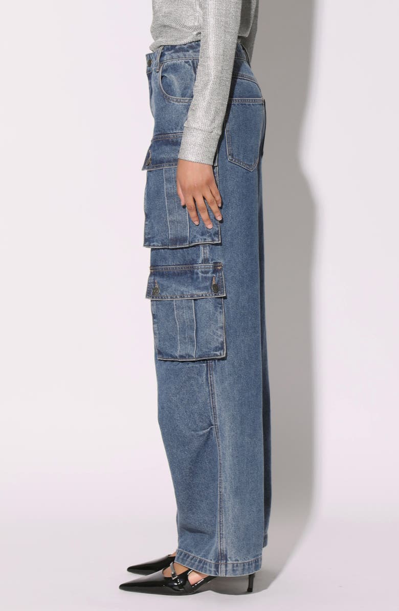 Walter Baker Tyree High Waist Wide Leg Cargo Jeans, Alternate, color, Dark Wash