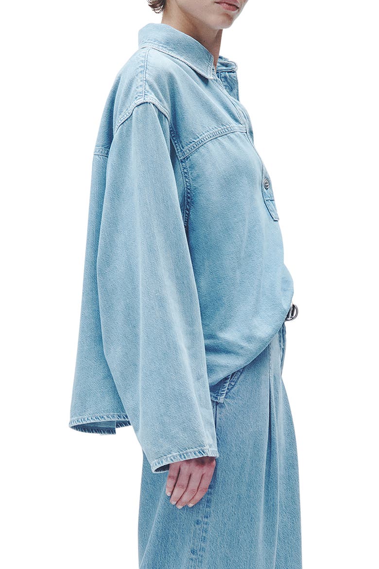 Emily Lightweight Denim Popover Shirt, Alternate, color, BILLIE