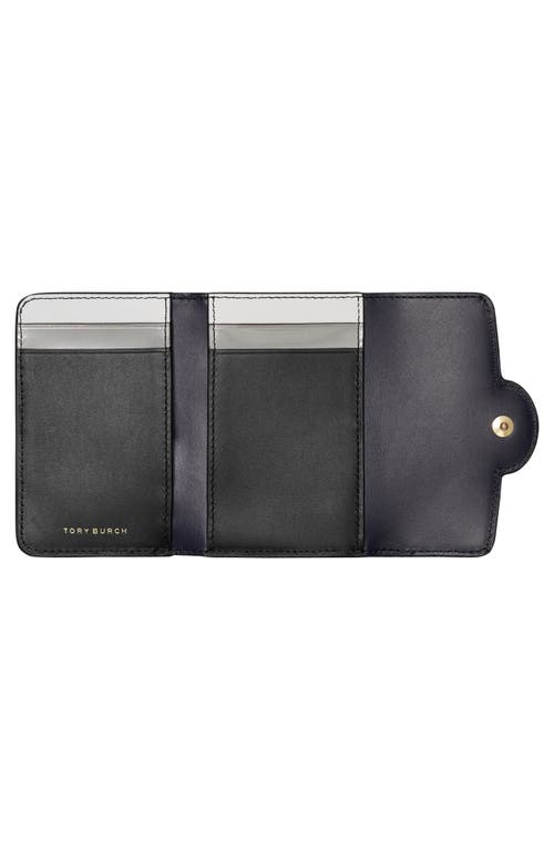 Tory Burch Robinson Small Pebbled Leather Wallet In Black