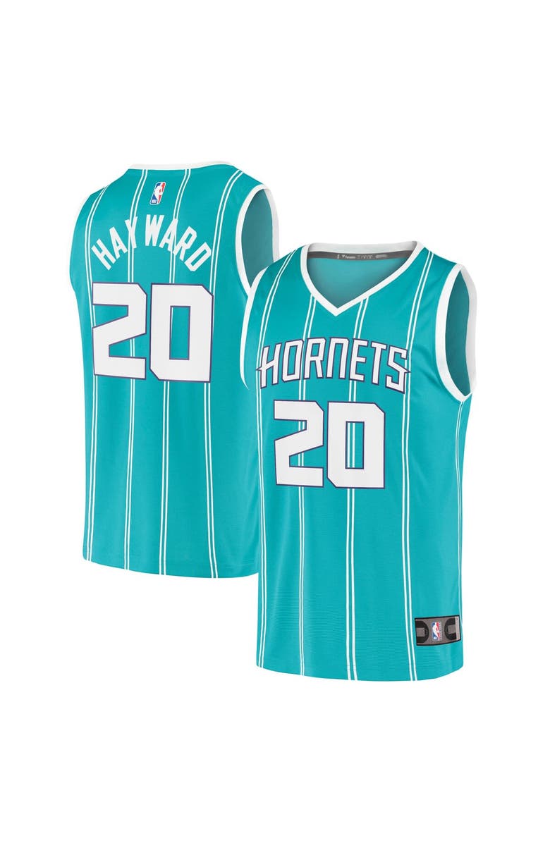 FANATICS Men's Fanatics Branded Gordon Hayward Teal Charlotte Hornets Fast Break Replica Jersey - Icon Edition, Main, color,