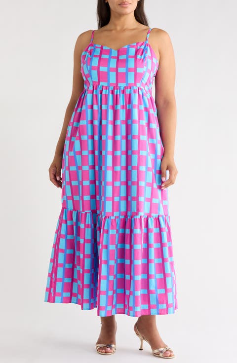 Devania Brush Cabana Flowy Maxi Dress (Plus)
