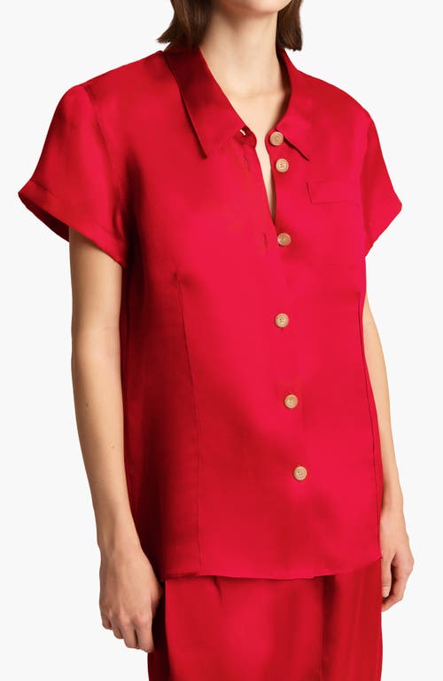 Khaite Womens Raspberry Keefe Sheer Silk Top Xs In Raspberry