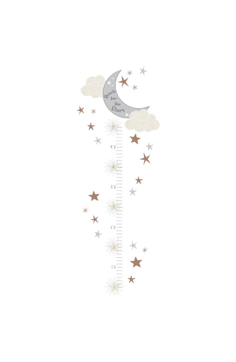 Lambs & Ivy Celestial Moon & Stars Toddler/Kids Growth Chart Wall Decal/Sticker, Main, color, Multicolor