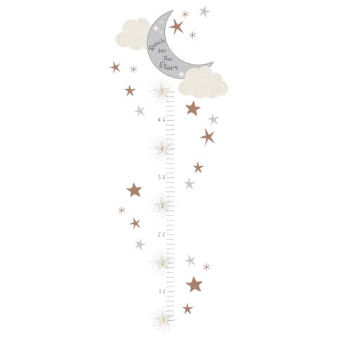 Celestial Moon & Stars Toddler/Kids Growth Chart Wall Decal/Sticker
