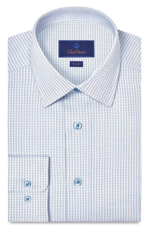 Trim Fit Check Cotton Dobby Dress Shirt