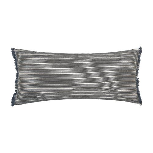 Elisabeth York Idora Hand-woven Cotton Decorative Throw Pillow With Fringe Edges In Gray