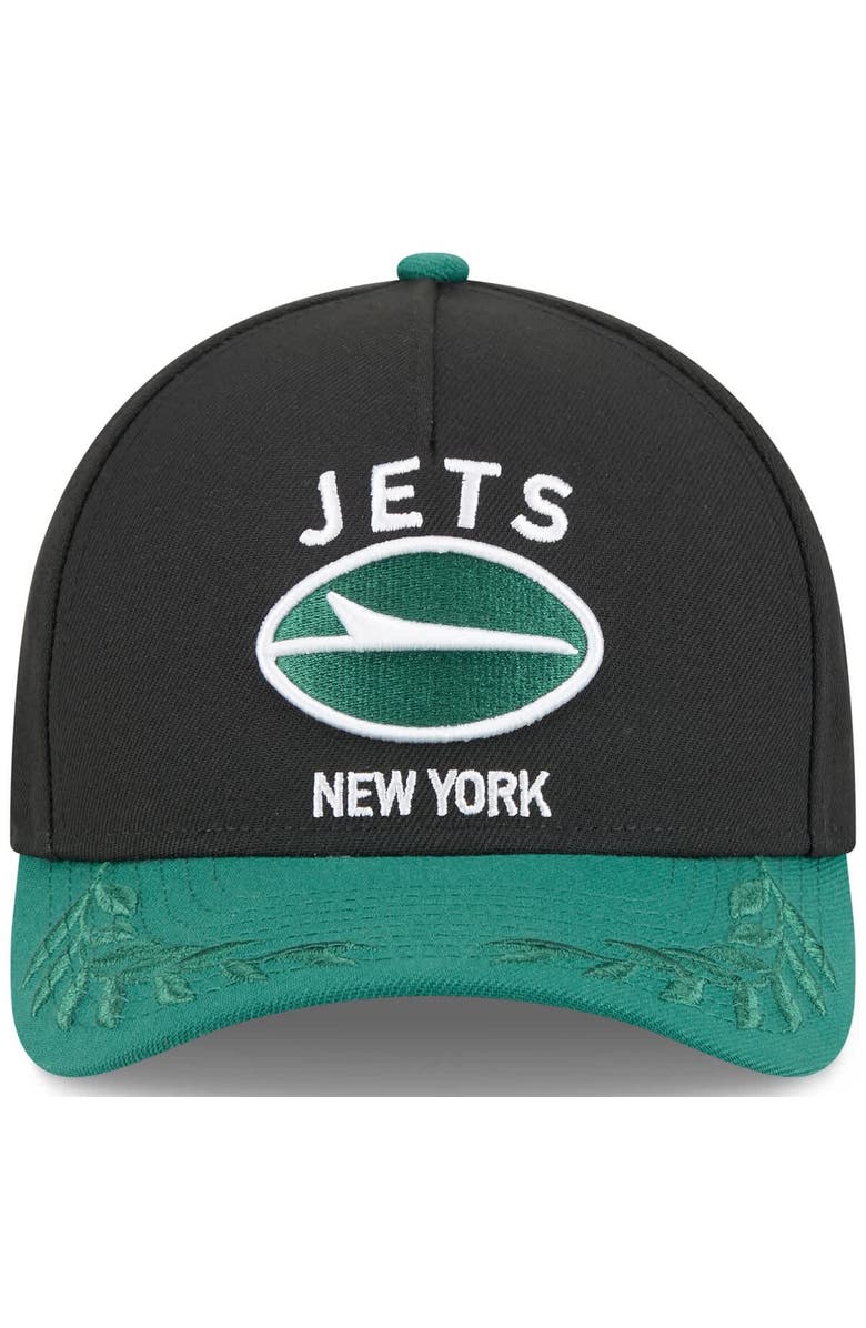 New Era Men's New Era Black/Green New York Jets 2025 NFL Draft 9FORTY A-Frame M-Crown Adjustable Hat, Alternate, color, Black