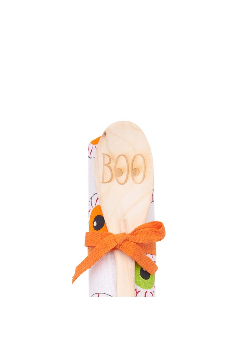 Boo Eyeball Towel & Spoon Gift Bundle Set of 2, Alternate, color, Orange