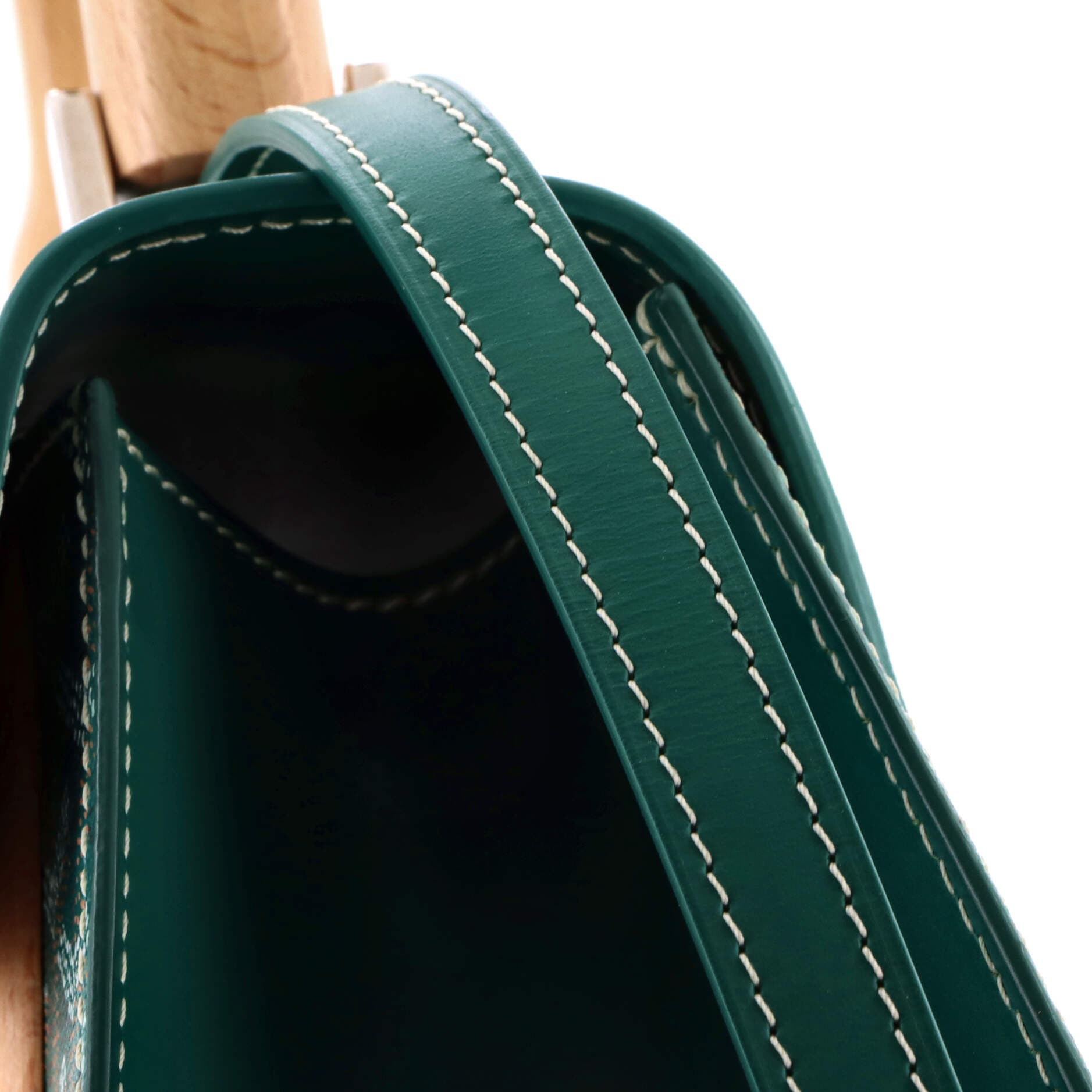 Pre-Owned Goyard Saigon Top Handle Bag Coated Canvas with Leather PM, Alternate, color, Green