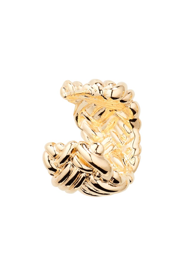 Intrecciato Huggie Hoop Earrings, Alternate, color, 8120 YELLOW GOLD