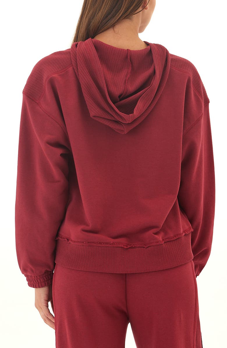 Threads 4 Thought Starla Cotton Blend French Terry Zip Hoodie, Alternate, color, Cranberry