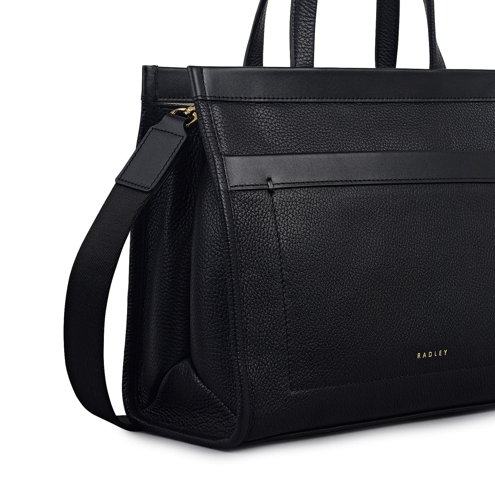 Radley Alba Place Small Ziptop Satchel Bag, Alternate, color, Black