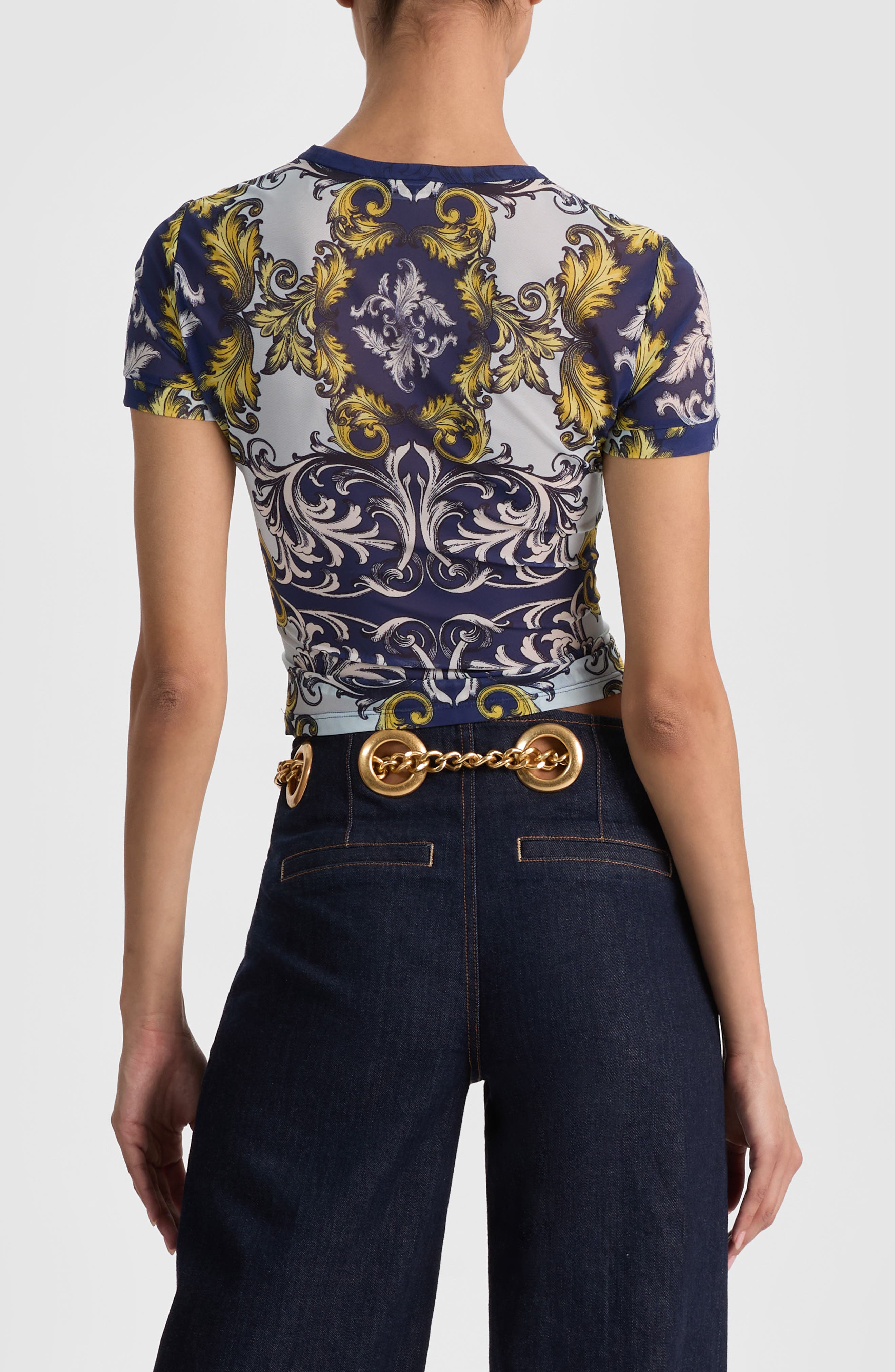 Tess Stretch Mesh Crop T-Shirt - image 2