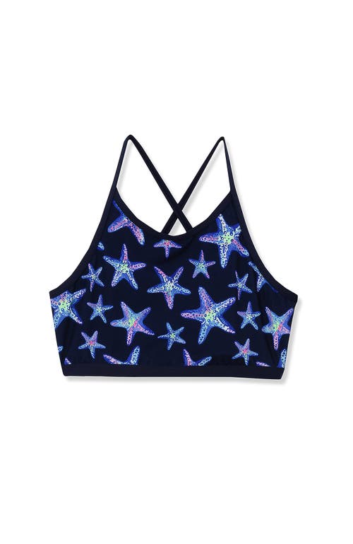 LANDS' END LANDS' END GIRLS CHLORINE RESISTANT CRISS CROSS BIKINI TOP