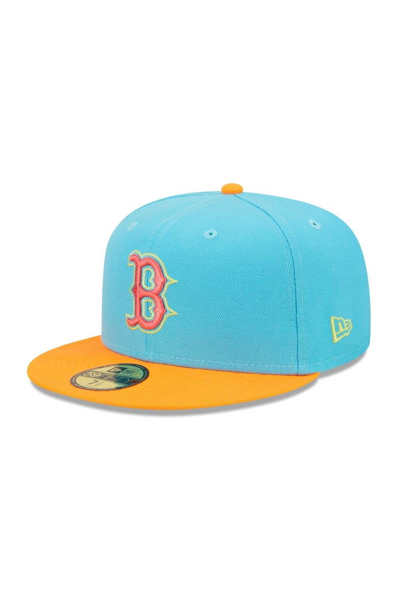 Men's New Era Blue/Orange Boston Red Sox Vice Highlighter 59FIFTY Fitted Hat, Alternate, color, Blue