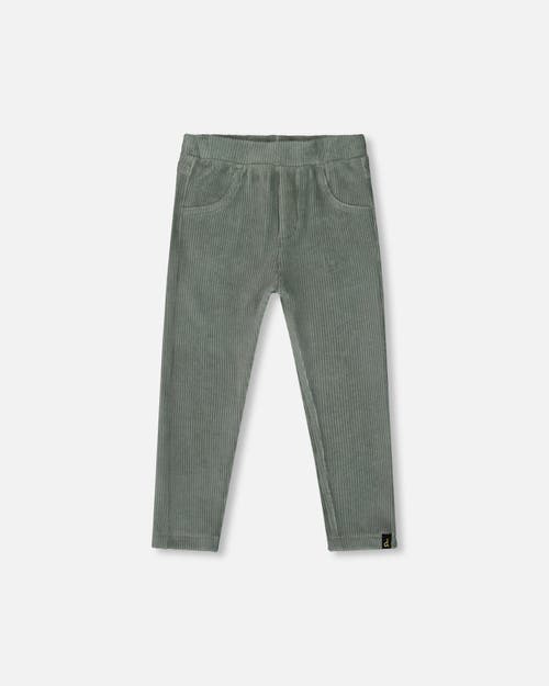 Deux Par Deux Stretch Velour Tregging In Green
