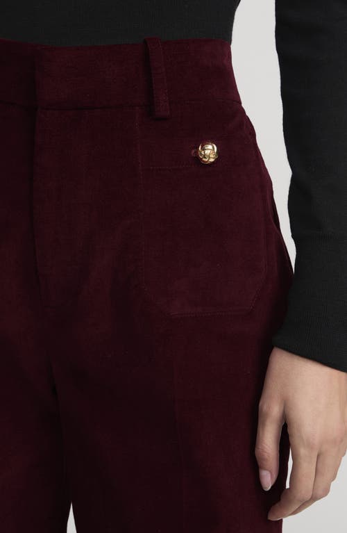 Frame Modernist High Waist Pocket Pants In Burgundy