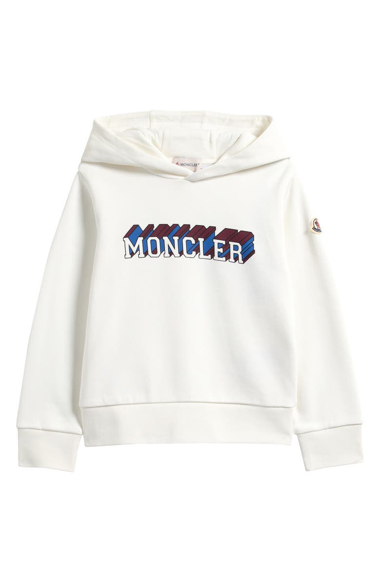 Moncler Kids' Logo Graphic Hoodie, Main, color, White