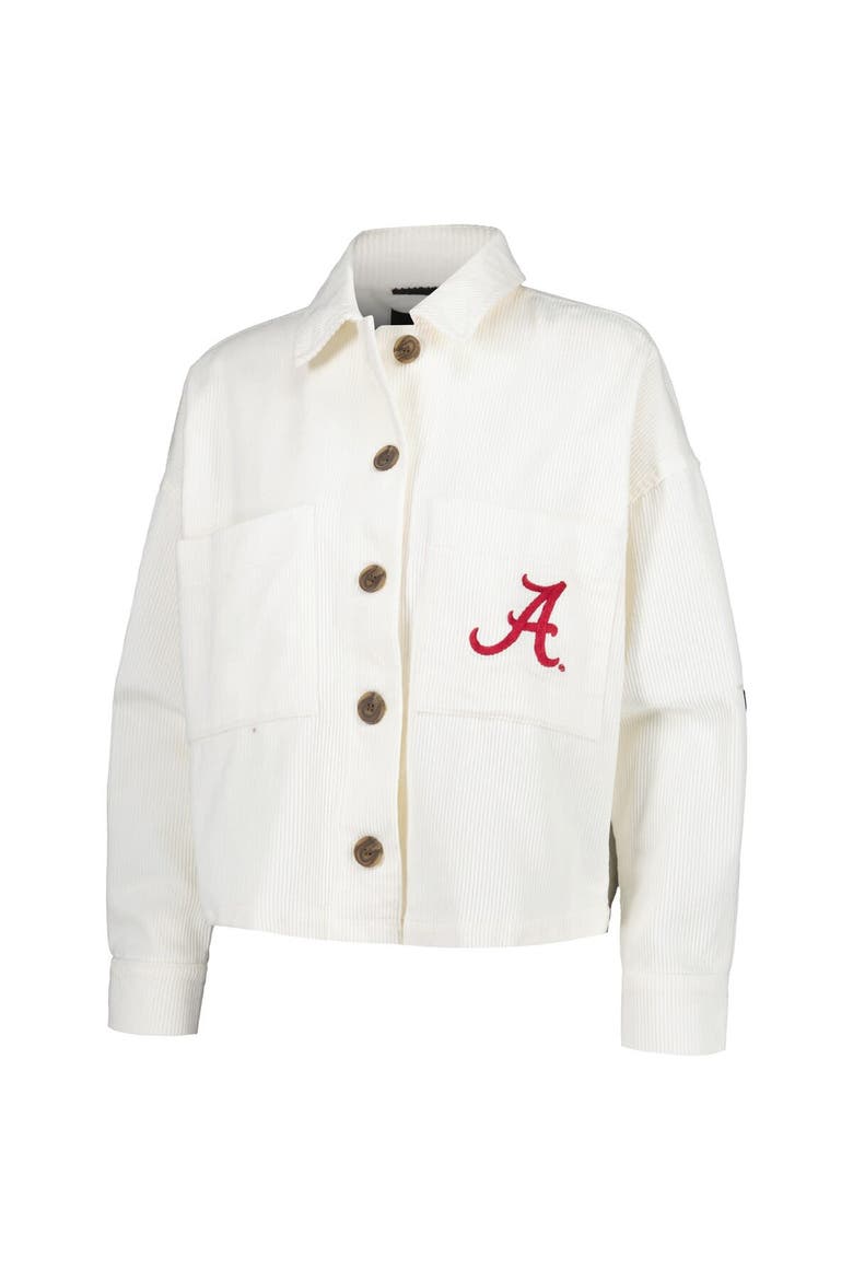 Women's Hype and Vice White Alabama Crimson Tide Corduroy Button-Up Jacket, Alternate, color, White