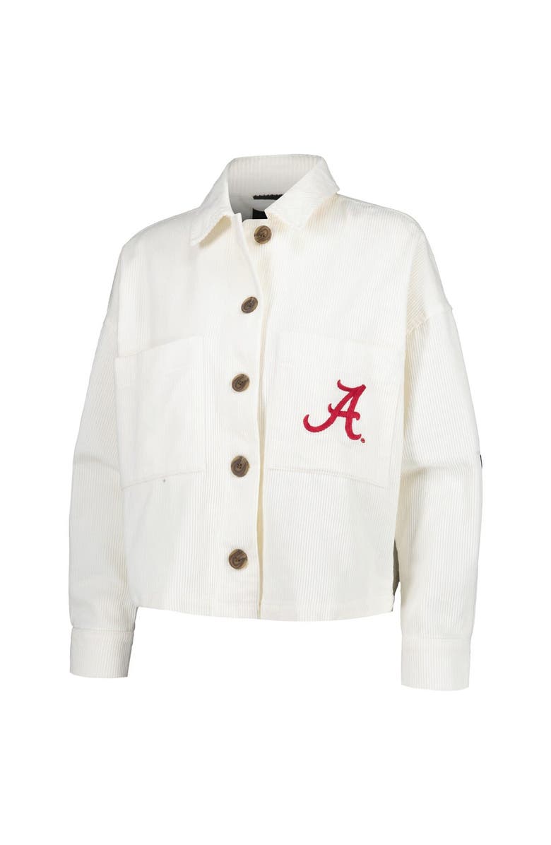 Hype and Vice Women's Hype and Vice White Alabama Crimson Tide Corduroy Button-Up Jacket, Alternate, color, White