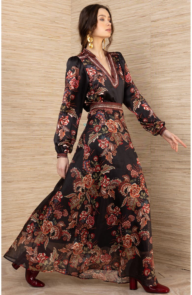 Hale Bob Araceli Organza Skirt, Alternate, color, Black