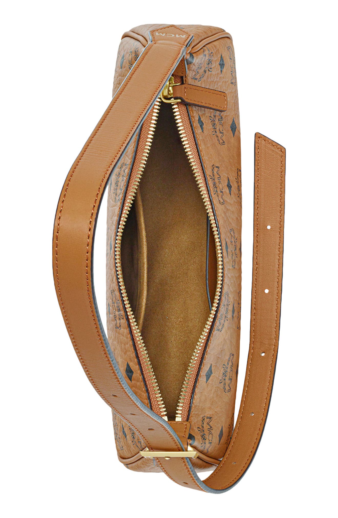 MCM Small Aren Visetos Coated Canvas Shoulder Bag, Alternate, color, 