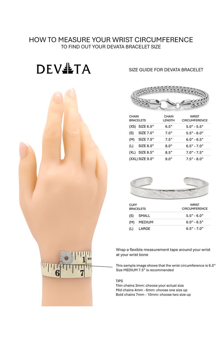 DEVATA Gender Inclusive Sterling Silver Borobudur Round 4mm Chain Bracelet, Alternate, color, Silver