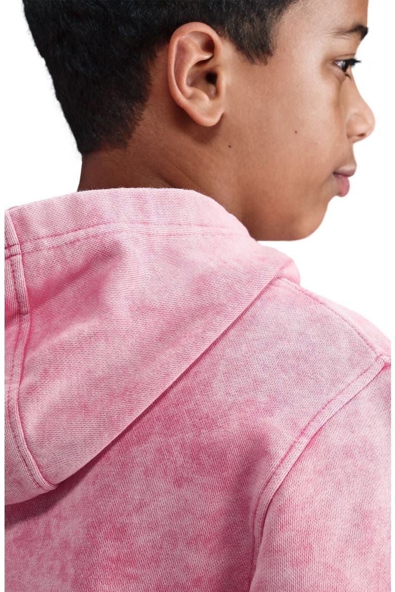 Kids' Cotton Blend Fleece Hoodie, Alternate, color, PINKSICLE/ WHITE