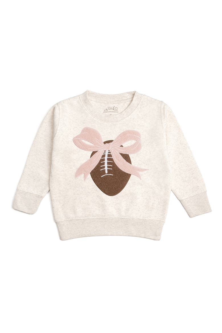 Bow Football Patch Sweatshirt, Main, color, Natural