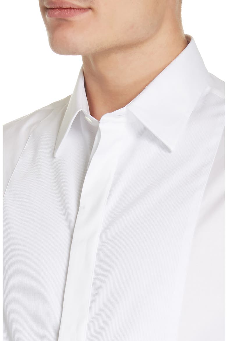 Slim Fit Stretch Tuxedo Shirt, Alternate, color, SOLID WHITE