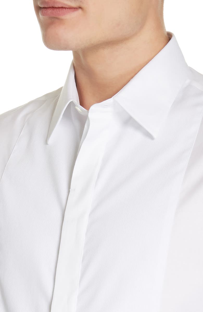 Emporio Armani Slim Fit Stretch Tuxedo Shirt, Alternate, color, 