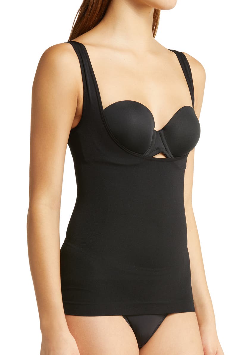 Shapermint Essentials Open Bust Shaper Camisole, Alternate, color, Black