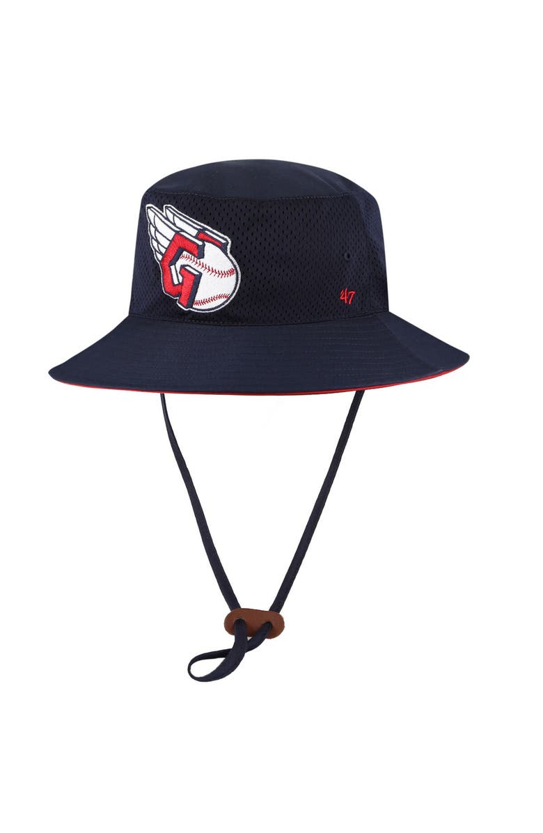 '47 Men's '47 Navy Cleveland Guardians Panama Pail Bucket Hat, Main, color, 