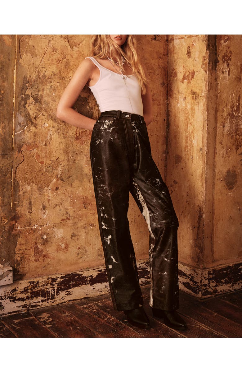 NASTY GAL Limited Cow Hide Leather Pants, Alternate, color, Animal