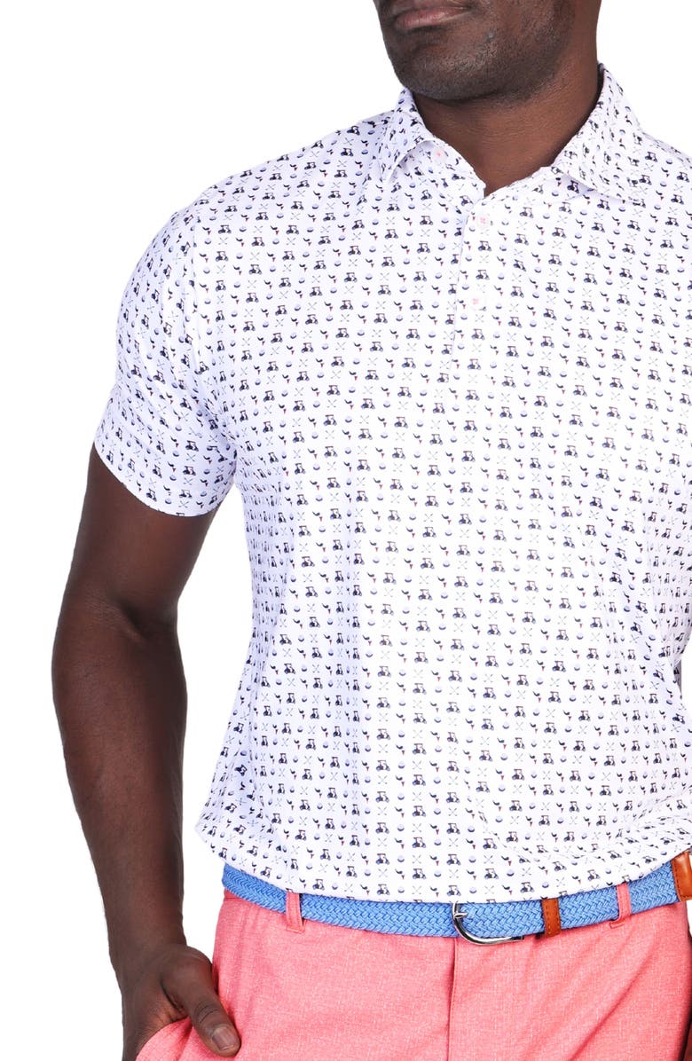 TailorByrd Golf Carts Performance Polo, Alternate, color, White Dove