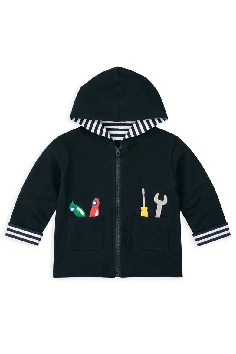 Reversible Jacket With Cars & Tools, Main, color, Navy/White