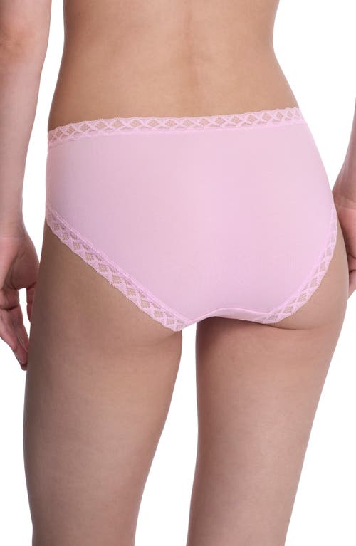 Natori Bliss Lace-trim Cotton French-cut Brief Underwear 152058 In Pink