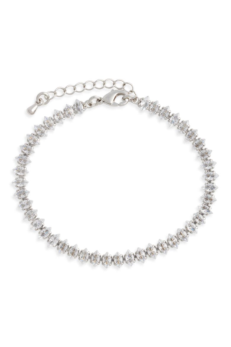 Lennox Cubic Zirconia Tennis Bracelet, Main, color, SILVER