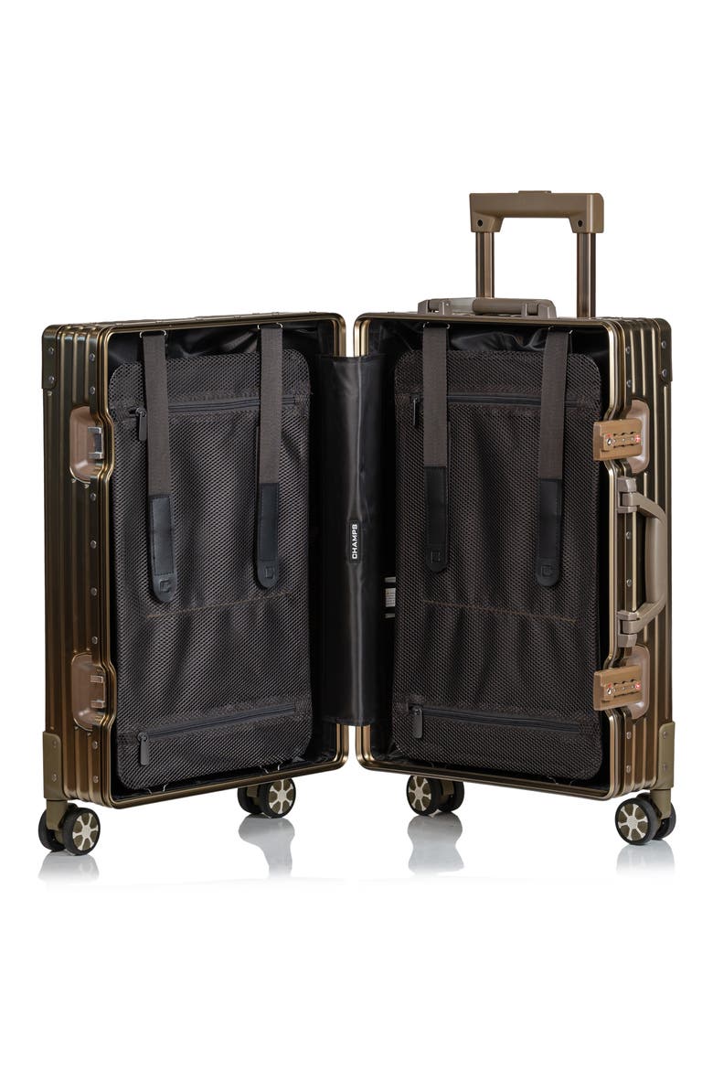 Aluminum Hardside Spinner Suitcase Carry-On, Alternate, color, TITANIUM GOLD