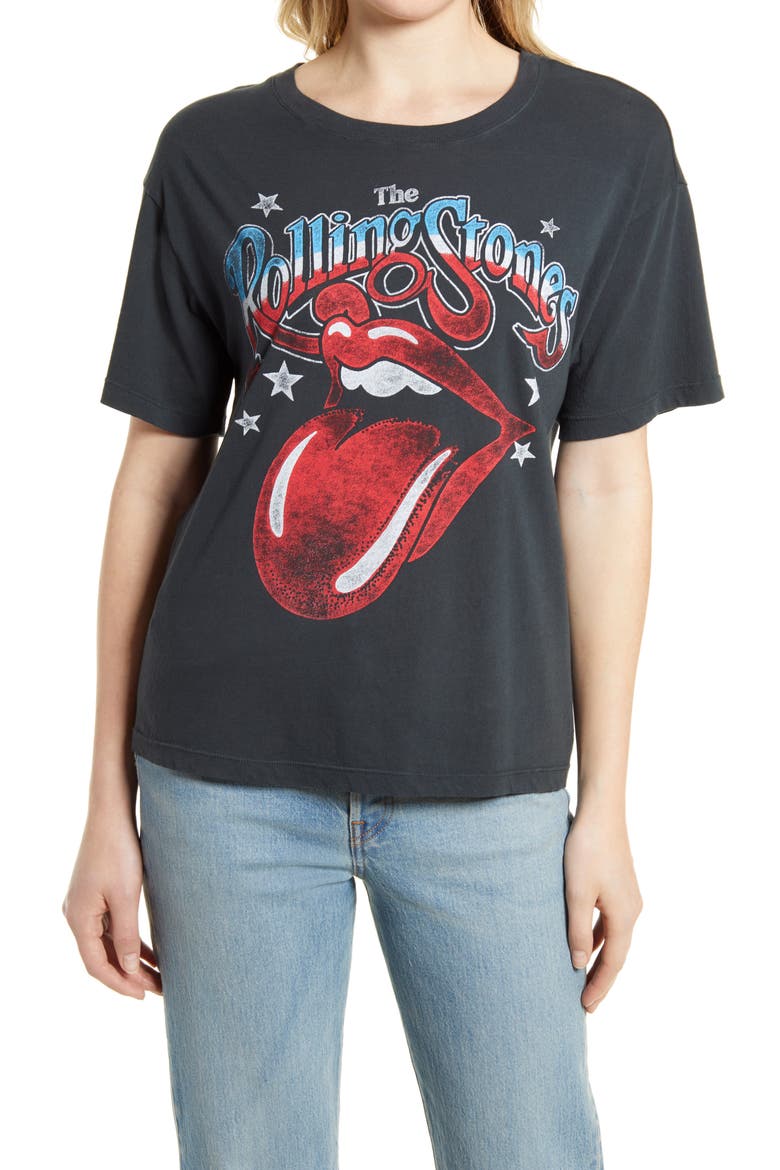 Rolling Stones 1981 Boyfriend Graphic Tee, Main, color, VINTAGE BLACK