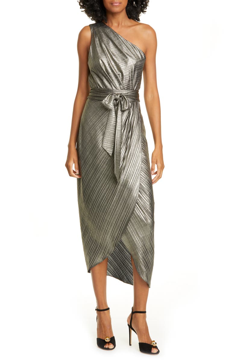 Ted Baker London Gabria One-Shoulder Midi Cocktail Dress, Main, color, 