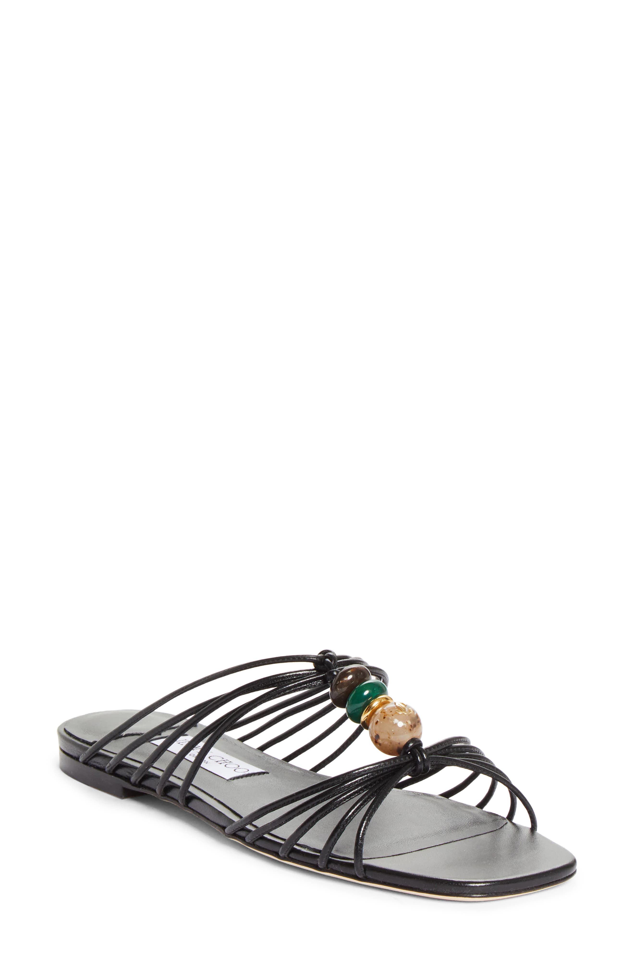 Jimmy Choo Lova Beaded Slide Sandal, Main, color, Black Mix