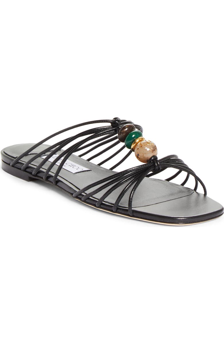Jimmy Choo Lova Beaded Slide Sandal, Main, color, Black Mix