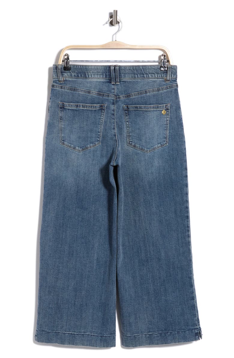 Democracy Double Side Seam Crop Wide Leg Jeans, Alternate, color, Mid Blue Artisinal