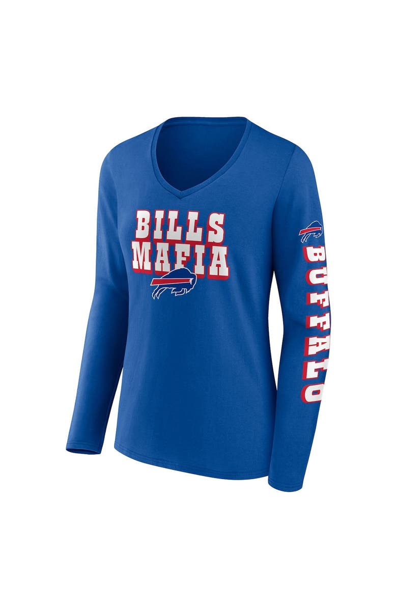 FANATICS Women's Fanatics Branded Royal Buffalo Bills Hometown Sweep Long Sleeve V-Neck T-Shirt, Alternate, color, 
