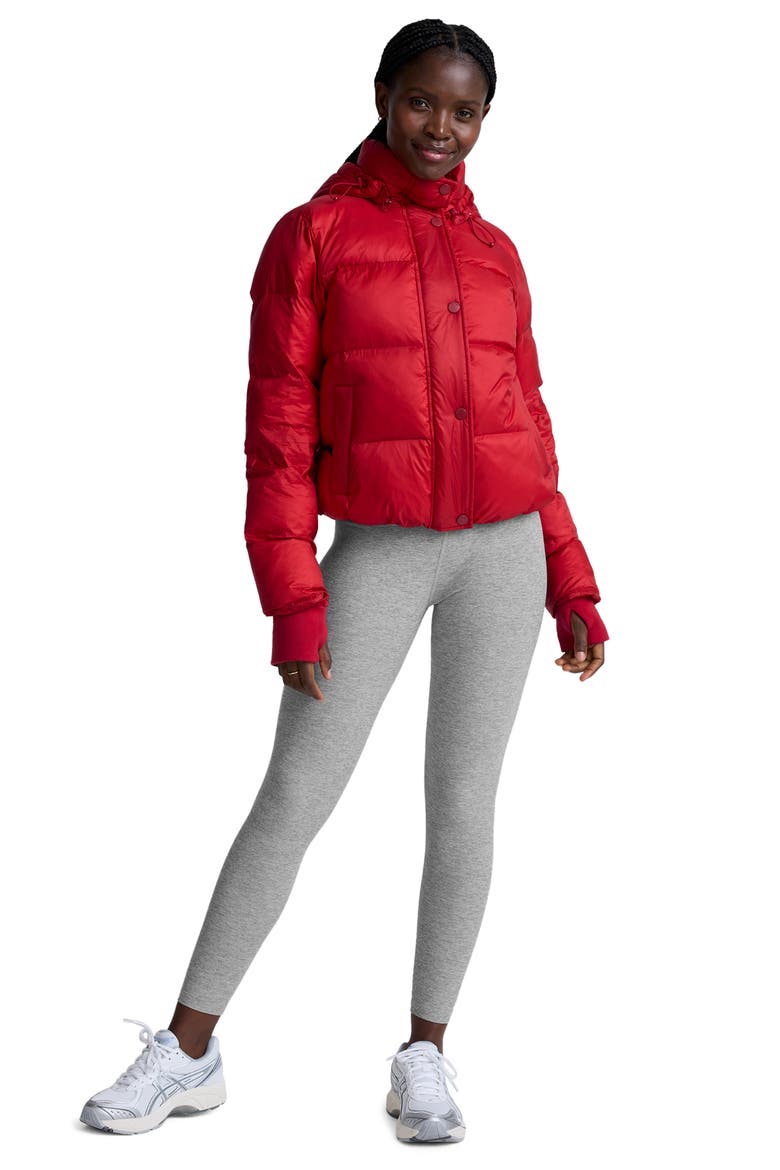 Big Cozy Puffer Hooded Jacket, Alternate, color, HOLLY RED
