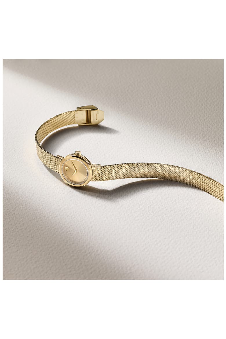 Mini Museum Velura Mesh Strap Watch, 21mm, Alternate, color, GOLD