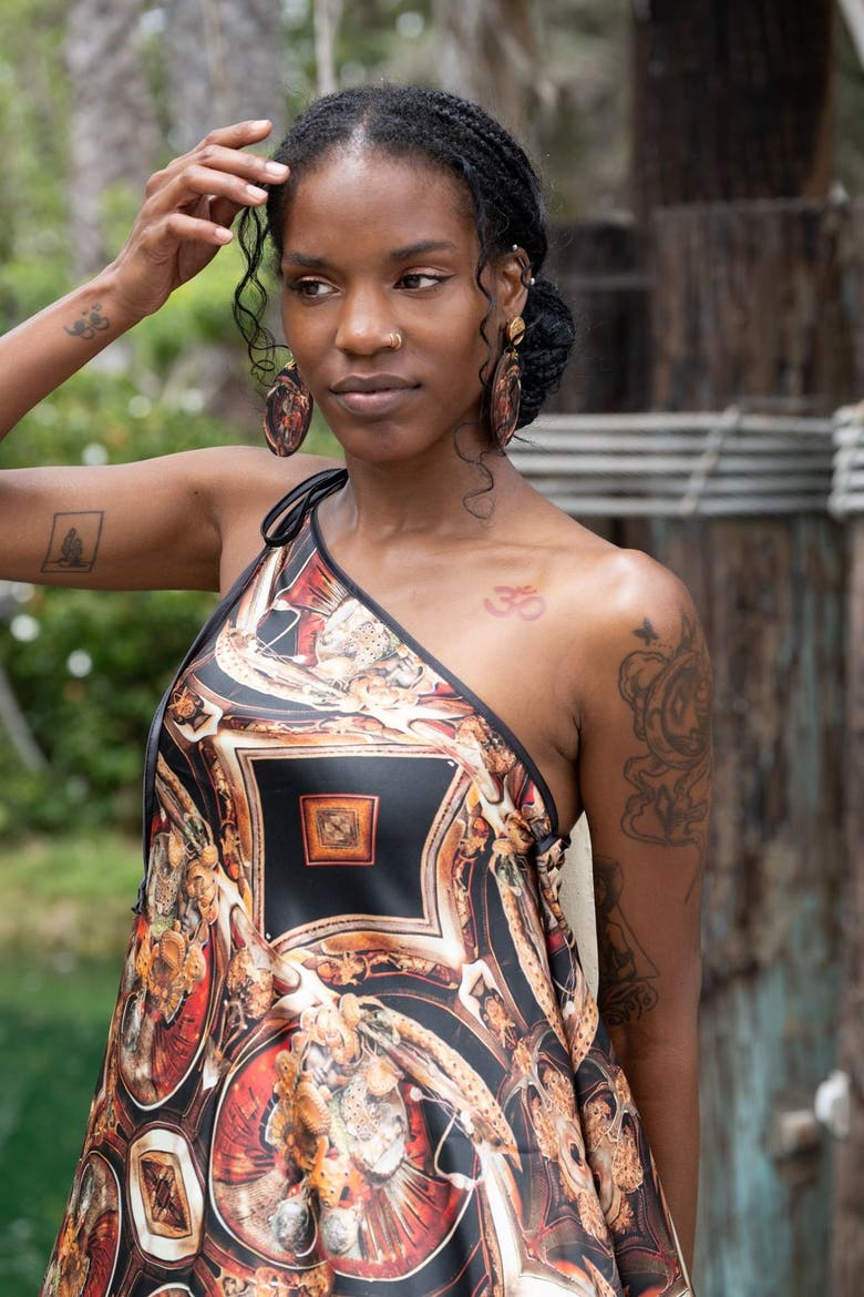 The Heze Halter Dress, Alternate, color, Multicolor