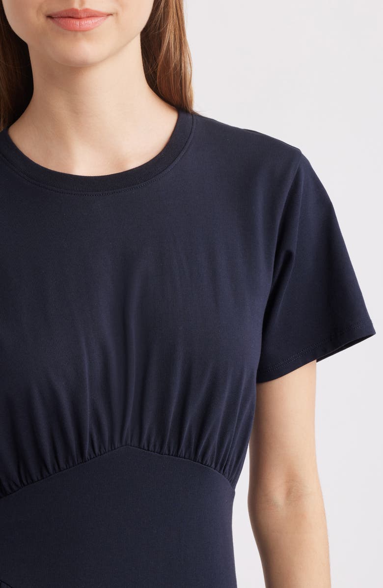 FRAME Asymmetric Tiered Ruffle Knit Dress, Alternate, color, Navy