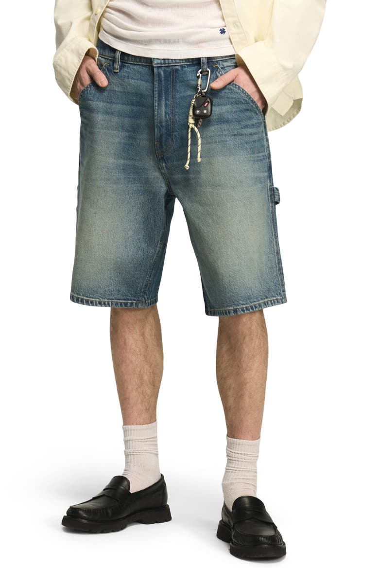 Baggy Denim Utility Shorts, Main, color, QUANTUM LEAP